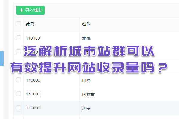泛解析城市站群可以有效提升網(wǎng)站收錄量嗎？